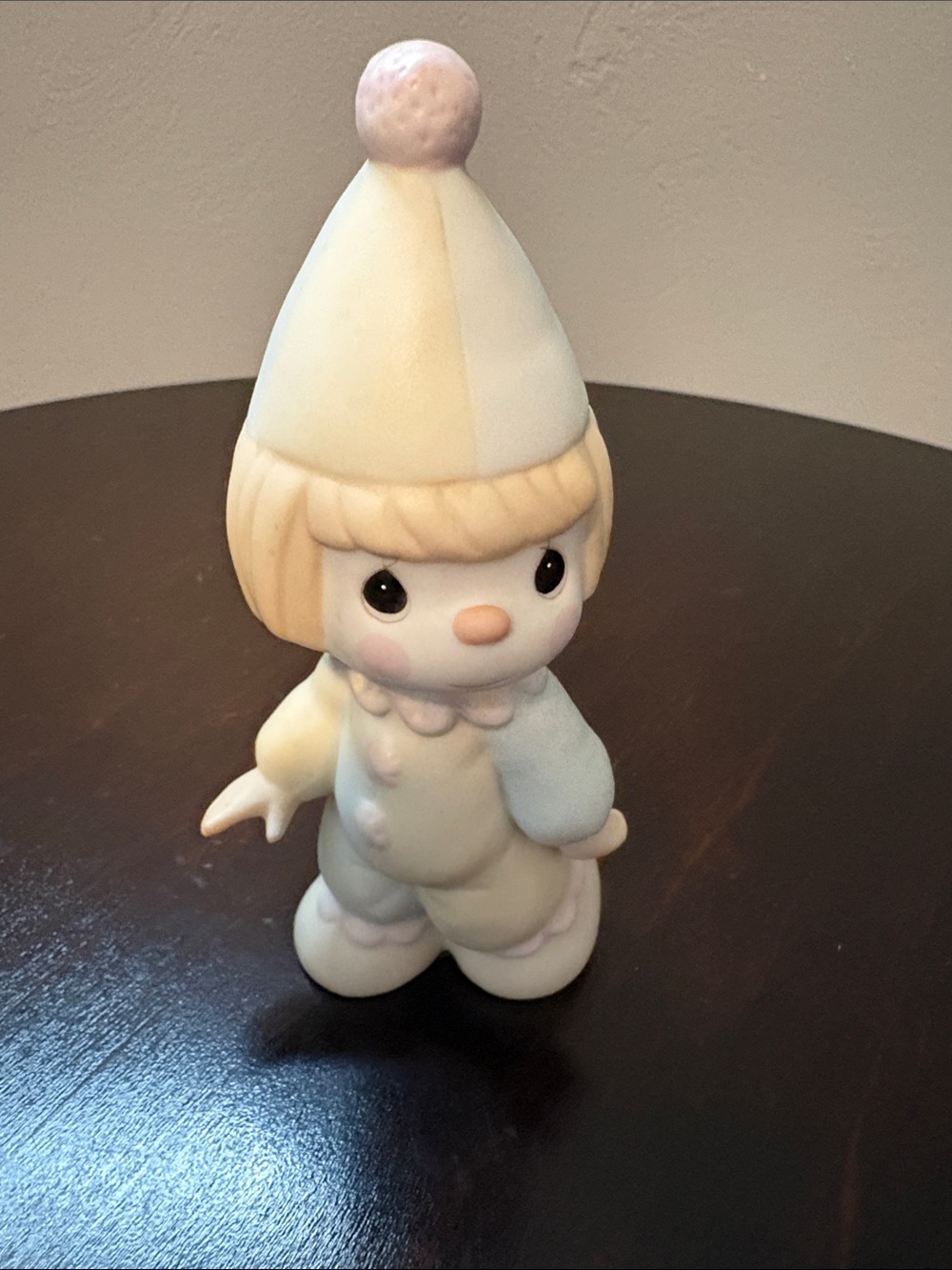 Precious Moments Pastel Clown Figurine in Cream and Light Blue